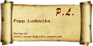 Popp Ludovika névjegykártya